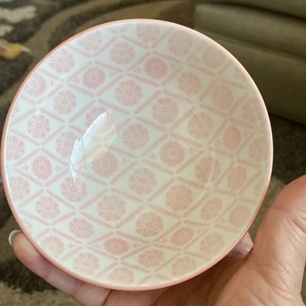 Patina Vie Orange White Ceramic Small Dip Bowls 2pc Set